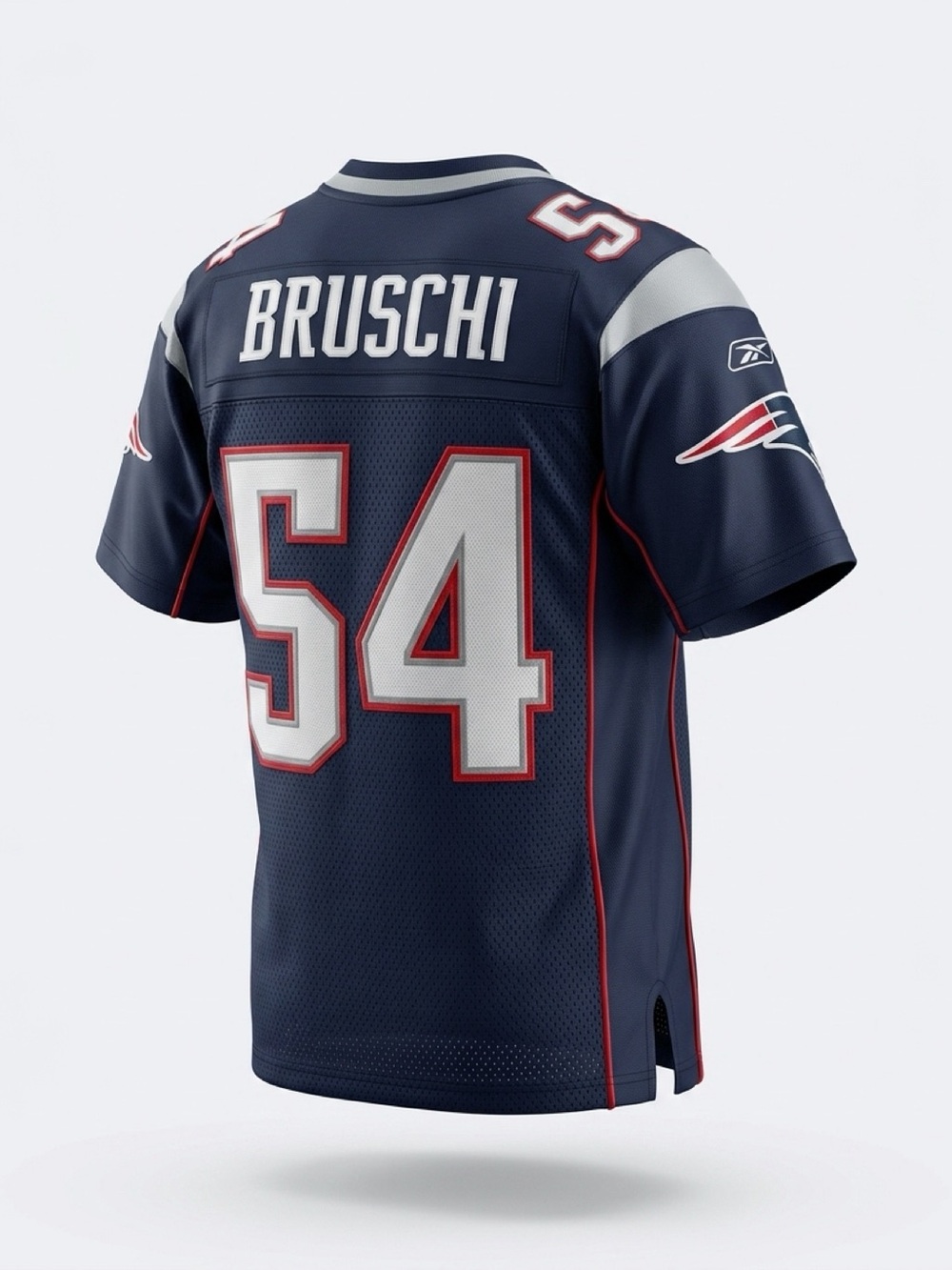 Reebok Navy Blue, White & Red, Ted Bruschi #54 New England Patriots Kids Jersey